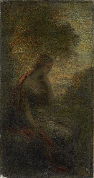 Henri Fantin-Latour Young Woman under a Tree at Sunset, Called